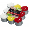 Sviečky Bolsius Tealight Citronella, repelentná, mix farieb, čajové, paradajka, bal. 18 ks