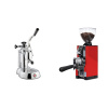La Pavoni Stradivari Lusso + Eureka Mignon Libra 65 All Purpose, CR ferrari red