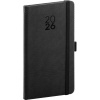 NOTIQUE Vreckový diár Diamante 2026, čierny, 9 x 15,5 cm