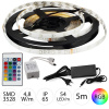 HomePRO Sada-5m RGB LED pásik vodeodolný 54 SMD3528/m, 4.8W/m, IP65 + zdroj + RGB ovládač