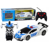 Policajné auto na diaľkové ovládanie R/C 2v1 Auto Robot Zvuky Svetlá / LEAN Toys