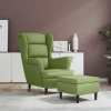 zahrada-XL Kreslo wingback s podnožkou bledozelené zamatové 3115934