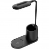 Platinet stolní LED lampa 3W, bezdrátové nabíjení, černá PLADLL1930N