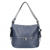 Kožená kabelka na rameno/batoh 328 tmavomodrá