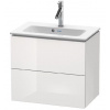 Duravit L-Cube - Umývadlová skrinka Compact, 55x62x39 cm, 2 zásuvky, lesklá biela LC625602222