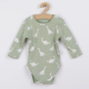 Dojčenské bavlnené body s dlhým rukávom Nicol Ivo zelená
