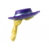 49516pb02 Dark Purple Cowboy Hat with Bright Light Yellow Hair (Tmavě fialový kovbojský klobouk se světle žlutými vlasy )