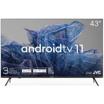 KIVI TV 43U750NB, 43" (109 cm),UHD, Android TV 11, Black, 3840x2160, 60 Hz, Sound by JVC, 2x12W, 53 kWh/1000h , BT5.1, H 43U750NB