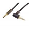 PremiumCord HQ stíněný kabel stereo Jack 3.5mm - Jack 3.5mm zahnutý 90°, 1,5m kjqmm015-90
