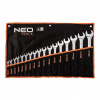 NEO TOOLS Ploché očkové kľúče 8-32 mm, 17 ks v plachte súprava