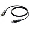 ProCab CLA901/3 - Hotový flexibilný mikrofónový kábel s konektormi XLR 3Pin samec - samica, farba čierna, dĺžka 3m, vhodné pre mobilné použitie aj pevné inštalácie