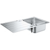 GROHE K500 nerezový drez s odkvapávacou plochou, s excentrom, obojstranný, horná montáž, 860 x 500 mm, kartáčovaná nerezová oceľ, 31571SD1