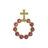 Ruženec: desiatok, kovový - zlatá + ružová farba - G243-D.RO