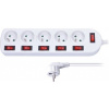 Solight PP144, predlžovací kábel 230V 5x zásuvka 3,0m s vypínačom biely PP144