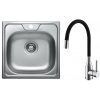 Set Alveus (dřez Allux 70 Natur + baterie Mintas Černá/Chrom) SETA23211