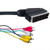 Kábel GoGEN SCART/6x CINCH, 1,5m (SCART6RCA150MM0) čierny