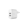 Belkin Duální USB-A domácí nabíječka 2x12W, bílá WCB002vfWH