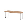 Konferenčný stolík, tvar suda, 4 nohy, 2200 x 1030/830 x 720 mm, orech/chróm