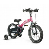 MINIBY QPLAY DETSKÝ BEŽECKÝ BICYKEL BOČNÉ KOLIESKA ZVONČEK RUŽOVÝ 3v1