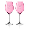 Pink Silhouette gravírované svadobné poháre na červené víno