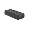 Natec Mantis 2 aktivní rozbočovač s funkcí nabíjení 4x USB 3.0 HUB, vypínač, napájecí adaptér NHU-1557