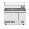 3-dverový chladiaci stôl na pizzu s nadstavbou a granitovou pracovnou doskou, Arktic, 254L, 230V/400W, 1400x700x(H)1491mm