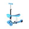 Detská trojkolesová kolobežka MINI SCOOTER 2v1 so svietiacimi LED kolesami, modrá