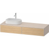 DURAVIT Zencha závesná skrinka pod umývadlo na dosku (umývadlo vľavo), 2 zásuvky, 1600 x 550 x 281 mm, dub prírodný/taupe super matná, ZE4814L30830000
