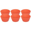 MagicHome Forma na cupcake silikón červená set 6 ks 6,5x6,5x3 cm