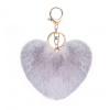 B-TOP Prívesok na kľúče, kabelku PLYŠOVÉ SRDCE - šedá