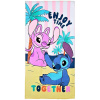 SunCity Plážová osuška Stitch & Angel motív Enjoy Time Together 70 x 140 cm