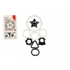 Profibaby Chrastítko Hvězdička / Kytička + kroužky černo-bílé
