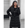 Dámska dlhá čierna prešívaná zimná bunda Fabwarm