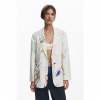 Dámské sako DESIGUAL 25WWEW21 1001 BLAZER ARTY 1001 WHITE velikost S