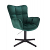 LuxuryForm DESIGN Kozmetické kreslo AURORA VELUR na čiernom kríži - zelené