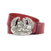 Luxusný kožený opasok HELL ON WHEELS, Výroba na Slovensku - Bordová