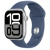 Apple Watch Series 10 GPS 42mm Strieborné hliníkové telo - Denimový športový remienok (M/L) / 150-200 mm