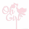 Topper Oh Girl baby shower bocian na tortu L toper
