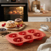 TESCOMA Delicia Silicon Prime červená - forma na pečenie 6 muffinov s silikónovými rukávmi