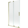 Mexen Velar L, 2-krídlová posuvná vaňová zástena 100 x 150 cm, 8mm číre sklo, zlatý lesklý profil, 896-100-003-01-50