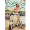 Kovový vývesný štít RETRO PLAGÁT 30x40 Vespa Les Belles (Kovový vývesný štít RETRO PLAGÁT 30x40 Vespa Les Belles)