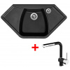 Granitový drez Sinks NAIKY 980 Pureblack + drezová batéria MIX 3 P GR