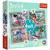 Trefl Puzzle 4v1 Bláznivý deň Lilo&Stitch