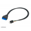 AKASA adaptér USB 3.0 (19-pin) na USB 2.0 (9-pin) / AK-CBUB36-30BK / Interní / 30cm