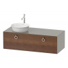 DURAVIT White Tulip závesná skrinka pod umývadlo na dosku vľavo, 1 zásuvka, 1300 x 550 x 408 mm, americký orech masív/kameňovo šedá matná, WT4982L7792