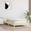 vidaXL Posteľný rám s čelom bez matraca krémový 80x200 cm látka - Krémová - 151799-21581
