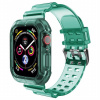 AppleKing odolné puzdro s transparentným remienkom pre Apple Watch 45mm / 44mm / 42mm - zelené - možnosť vrátiť tovar ZADARMO do 30tich dní