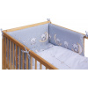 Dětská postýlka s vyndavacími příčkami - přírodní ECO - 120x60 cm s kompletní výbavou Toro Barva soupravy: Toro šedá