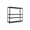 Policový regál Trestles RH 1200x1600x450, nosnosť 1200 kg, 4 police Farba: čierna, Typ police: biela HDF 5 mm