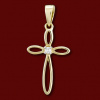Silver.ag Prívesok zlatý, diamanty, kríž P0995